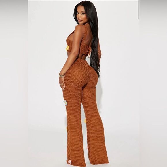 Floral Fields NWT Crochet Pant Set (S) - Picture 3 of 12